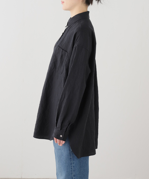 JOURNAL STANDARD LUXE(ジャーナルスタンダード ラックス)の「40リネン レギュラーカラーシャツ(シャツ/ブラウス・レディース・ブラック/ベージュ・FREE)」の11枚目の写真