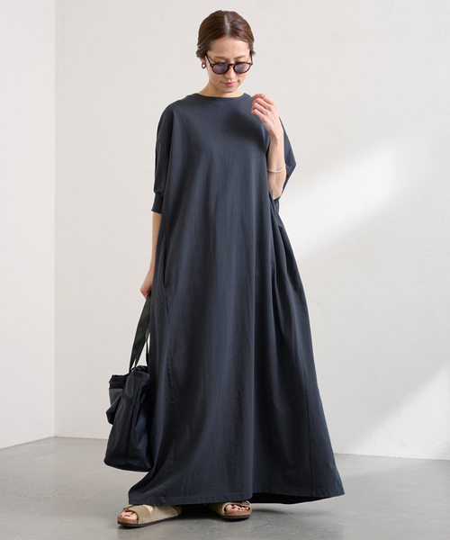 FRAMeWORK（フレームワーク）の「≪WEB限定 / 追加≫ポケットツキジャージドレス（ワンピース・レディース・チャコールグレー/ブラック・36/38）」の2枚目の写真