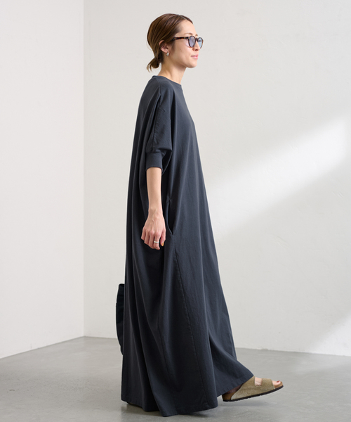 FRAMeWORK（フレームワーク）の「≪WEB限定 / 追加≫ポケットツキジャージドレス（ワンピース・レディース・チャコールグレー/ブラック・36/38）」の3枚目の写真