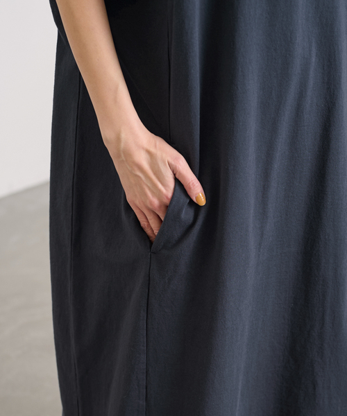 FRAMeWORK（フレームワーク）の「≪WEB限定 / 追加≫ポケットツキジャージドレス（ワンピース・レディース・チャコールグレー/ブラック・36/38）」の6枚目の写真