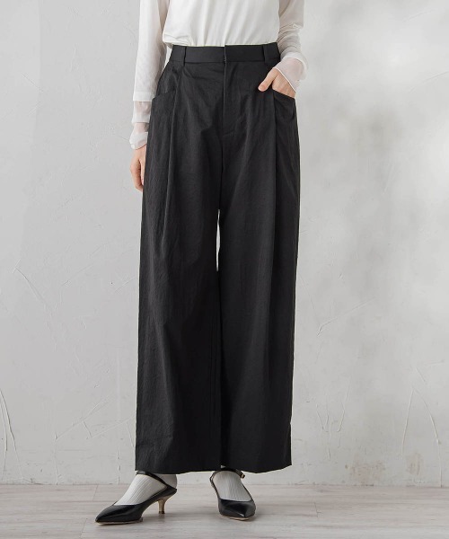 Droite lautreamont（ドロワットロートレアモン）の「ワイドポケットタックパンツ（スラックス・レディース・カーキ/ブラック・S/M）」の10枚目の写真