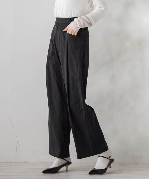 Droite lautreamont（ドロワットロートレアモン）の「ワイドポケットタックパンツ（スラックス・レディース・カーキ/ブラック・S/M）」の11枚目の写真