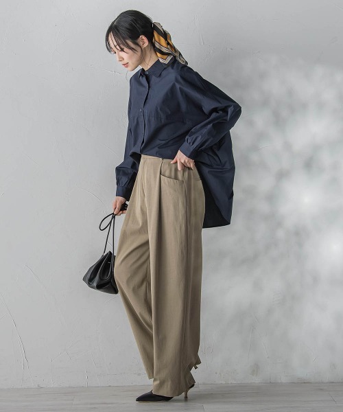 Droite lautreamont（ドロワットロートレアモン）の「ワイドポケットタックパンツ（スラックス・レディース・カーキ/ブラック・S/M）」の18枚目の写真