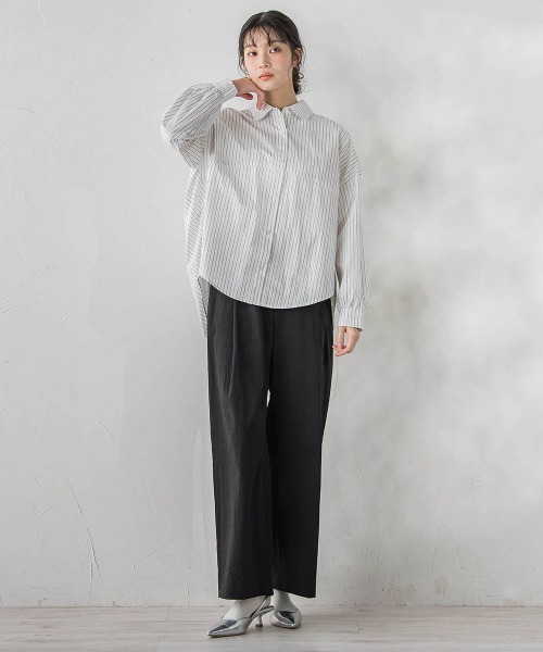 Droite lautreamont（ドロワットロートレアモン）の「ワイドポケットタックパンツ（スラックス・レディース・カーキ/ブラック・S/M）」の5枚目の写真