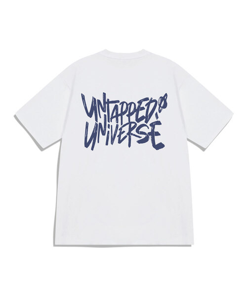 UNTAPPED STUDIO(アンタップドスタジオ)の「ユニバースレタリングピュアコットンビッグオーバーフィット半袖Tシャツ4カラー(Tシャツ/カットソー・レディース・グリーン/ブラック/ブルー/ネイビー/ホワイト/チャコールグレー・S(90)/M(95)/L/XL)」の5枚目の写真