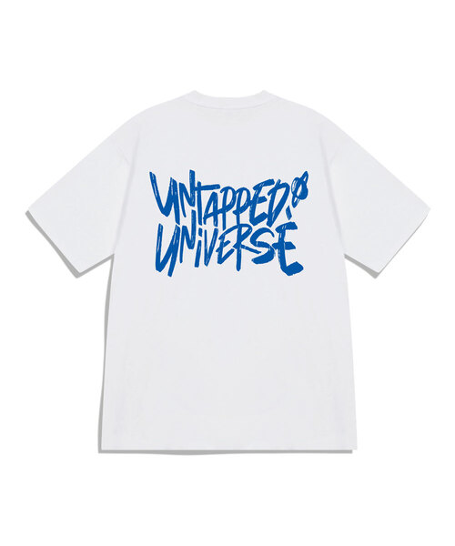 UNTAPPED STUDIO(アンタップドスタジオ)の「ユニバースレタリングピュアコットンビッグオーバーフィット半袖Tシャツ4カラー(Tシャツ/カットソー・レディース・グリーン/ブラック/ブルー/ネイビー/ホワイト/チャコールグレー・S(90)/M(95)/L/XL)」の6枚目の写真