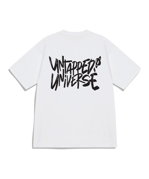UNTAPPED STUDIO(アンタップドスタジオ)の「ユニバースレタリングピュアコットンビッグオーバーフィット半袖Tシャツ4カラー(Tシャツ/カットソー・レディース・グリーン/ブラック/ブルー/ネイビー/ホワイト/チャコールグレー・S(90)/M(95)/L/XL)」の3枚目の写真