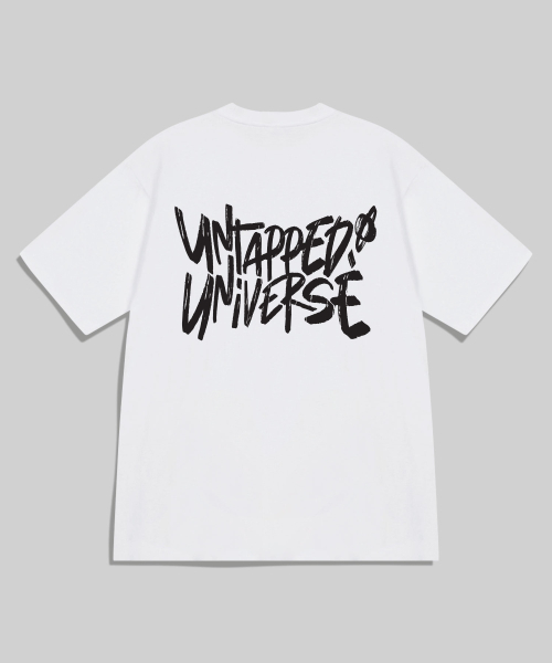 UNTAPPED STUDIO(アンタップドスタジオ)の「ユニバースレタリングピュアコットンビッグオーバーフィット半袖Tシャツ4カラー(Tシャツ/カットソー・レディース・グリーン/ブラック/ブルー/ネイビー/ホワイト/チャコールグレー・S(90)/M(95)/L/XL)」の8枚目の写真