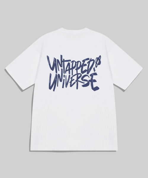 UNTAPPED STUDIO(アンタップドスタジオ)の「ユニバースレタリングピュアコットンビッグオーバーフィット半袖Tシャツ4カラー(Tシャツ/カットソー・レディース・グリーン/ブラック/ブルー/ネイビー/ホワイト/チャコールグレー・S(90)/M(95)/L/XL)」の9枚目の写真