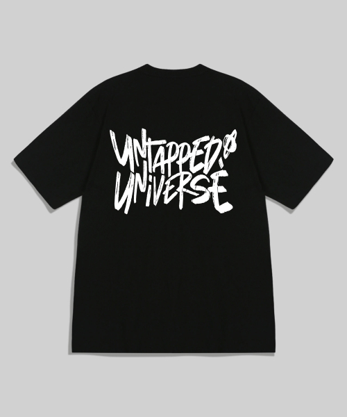 UNTAPPED STUDIO(アンタップドスタジオ)の「ユニバースレタリングピュアコットンビッグオーバーフィット半袖Tシャツ4カラー(Tシャツ/カットソー・レディース・グリーン/ブラック/ブルー/ネイビー/ホワイト/チャコールグレー・S(90)/M(95)/L/XL)」の11枚目の写真