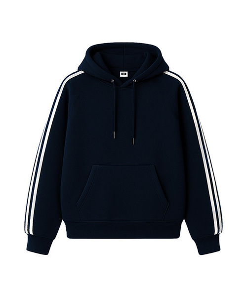 RANDOMOFF（ランダムオフ）の「[Unisex] SPORTY TRACK OVER FIT HOODIE (3color)（パーカー・レディース・ライトグレー/ブラック/ネイビー・SMALL/MEDIUM/LARGE）」の3枚目の写真