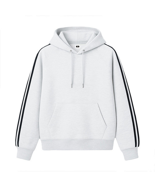 RANDOMOFF（ランダムオフ）の「[Unisex] SPORTY TRACK OVER FIT HOODIE (3color)（パーカー・レディース・ライトグレー/ブラック/ネイビー・SMALL/MEDIUM/LARGE）」の2枚目の写真