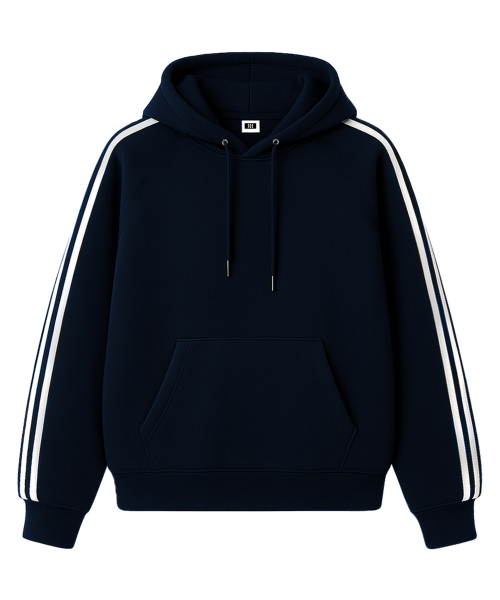 RANDOMOFF（ランダムオフ）の「[Unisex] SPORTY TRACK OVER FIT HOODIE (3color)（パーカー・レディース・ライトグレー/ブラック/ネイビー・SMALL/MEDIUM/LARGE）」の6枚目の写真