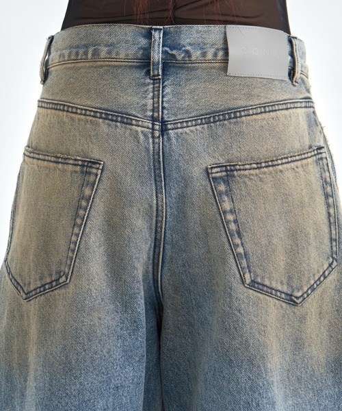 CONZ(コンズ)の「distressed curve denim (WOMENS)(デニムパンツ・レディース・インディゴブルー・3/2/1)」の6枚目の写真