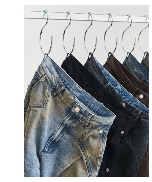 CONZ(コンズ)の「distressed curve denim (WOMENS)(デニムパンツ・レディース・インディゴブルー・3/2/1)」の8枚目の写真