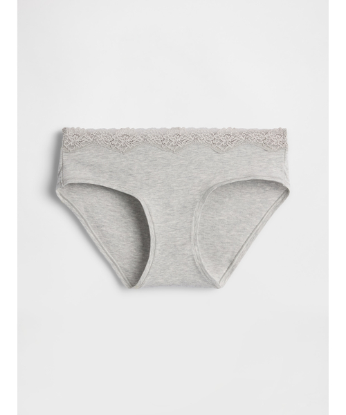 GAP（ギャップ）の「オーガニックコットン ストレッチ レーストリミング ヒップスター（ショーツ・レディース・グレー/ピンク・XS/S/M/L/XXS）」の4枚目の写真