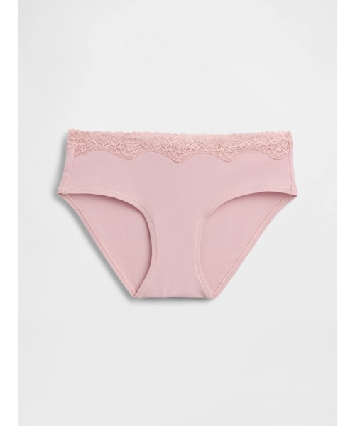 GAP（ギャップ）の「オーガニックコットン ストレッチ レーストリミング ヒップスター（ショーツ・レディース・グレー/ピンク・XS/S/M/L/XXS）」の2枚目の写真