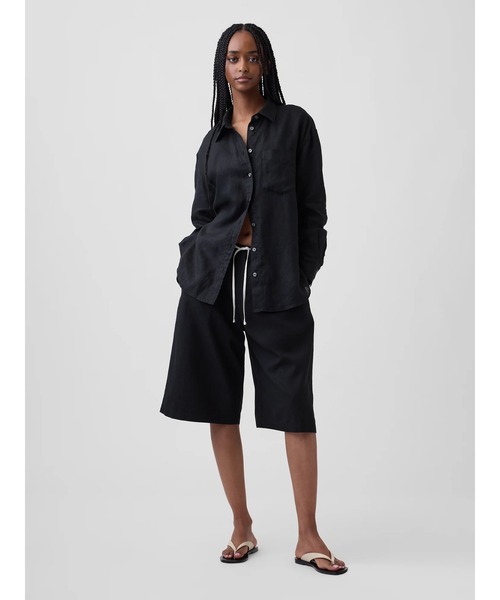GAP(ギャップ)の「リネン混 リラックスフィット イージーウエスト キュロットパンツ(その他パンツ・レディース・ネイビー/ブラック/オフホワイト・XXS/L/M/S/XS)」の11枚目の写真