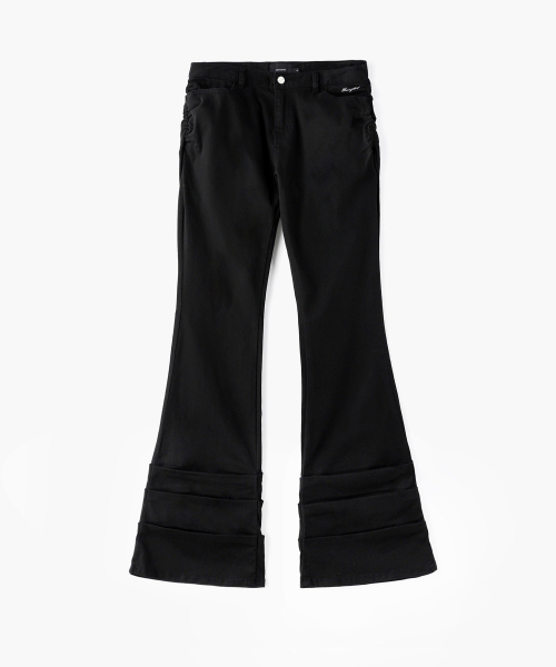 MONGDOL(モンドル)の「サイドシャーリングローライズブーツカットパンツブラックMDPT075BLACK(その他パンツ・レディース・その他・SMALL/MEDIUM/LARGE)」の6枚目の写真