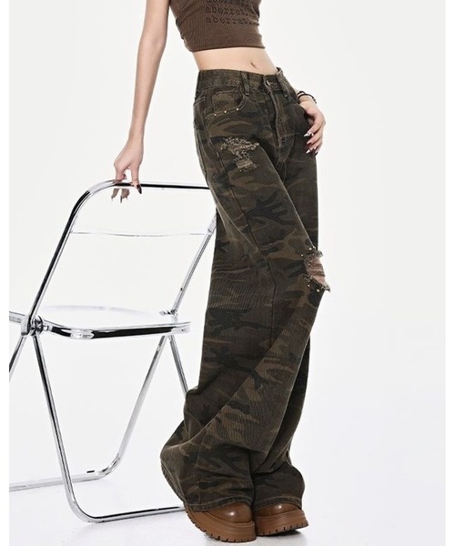 inst.ALL(インストール)の「迷彩柄スタッズダメージパンツ(その他パンツ・レディース・カーキ・S/M/L/LL)」の20枚目の写真