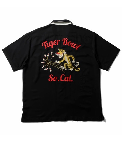 HOUSTON(ヒューストン)の「HOUSTON ヒューストン TIGER EMB RAYON BOWLING S/S SHIRT タイガー ロゴ チェーン刺繍 ボウリングシャツ 半袖 / オープンカラーシャツ / 開襟シャツ(シャツ/ブラウス・メンズ・ターコイズブルー/サーモンピンク/ブラック・M/XL/L)」の8枚目の写真