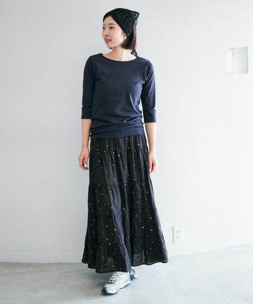 IENA(イエナ)の「COUTURE D'ADAM/クチュールドアダム Tiered Skirt スカート 26SS-236(スカート・レディース・ブラック・FREE)」の4枚目の写真