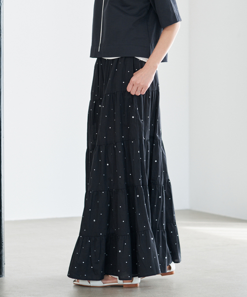 IENA(イエナ)の「COUTURE D'ADAM/クチュールドアダム Tiered Skirt スカート 26SS-236(スカート・レディース・ブラック・FREE)」の5枚目の写真