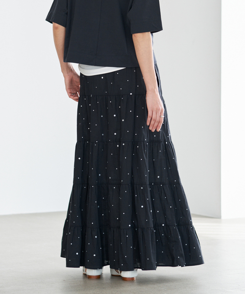 IENA(イエナ)の「COUTURE D'ADAM/クチュールドアダム Tiered Skirt スカート 26SS-236(スカート・レディース・ブラック・FREE)」の6枚目の写真