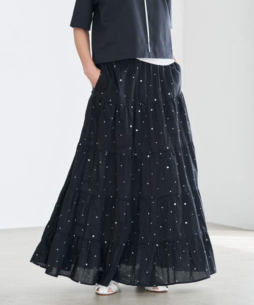 IENA(イエナ)の「COUTURE D'ADAM/クチュールドアダム Tiered Skirt スカート 26SS-236(スカート・レディース・ブラック・FREE)」の7枚目の写真