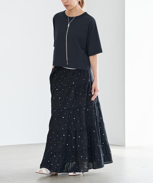 IENA(イエナ)の「COUTURE D'ADAM/クチュールドアダム Tiered Skirt スカート 26SS-236(スカート・レディース・ブラック・FREE)」の8枚目の写真