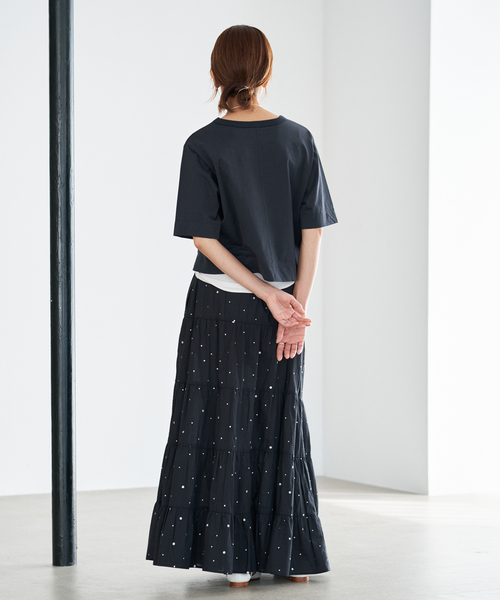 IENA(イエナ)の「COUTURE D'ADAM/クチュールドアダム Tiered Skirt スカート 26SS-236(スカート・レディース・ブラック・FREE)」の9枚目の写真