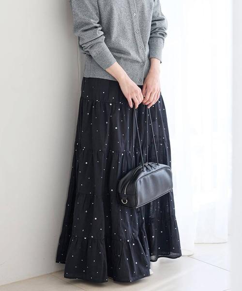 IENA(イエナ)の「COUTURE D'ADAM/クチュールドアダム Tiered Skirt スカート 26SS-236(スカート・レディース・ブラック・FREE)」の10枚目の写真