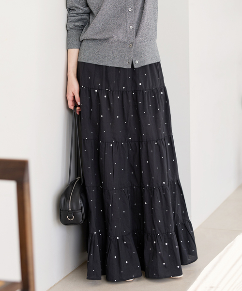 IENA(イエナ)の「COUTURE D'ADAM/クチュールドアダム Tiered Skirt スカート 26SS-236(スカート・レディース・ブラック・FREE)」の11枚目の写真