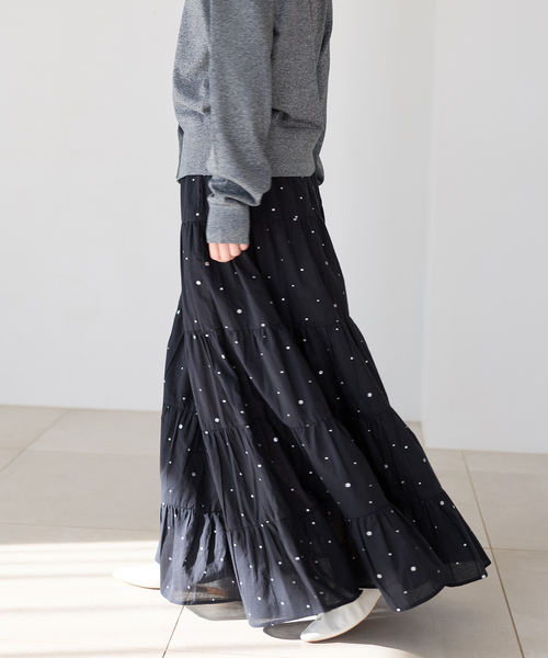 IENA(イエナ)の「COUTURE D'ADAM/クチュールドアダム Tiered Skirt スカート 26SS-236(スカート・レディース・ブラック・FREE)」の12枚目の写真