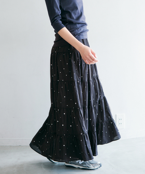 IENA(イエナ)の「COUTURE D'ADAM/クチュールドアダム Tiered Skirt スカート 26SS-236(スカート・レディース・ブラック・FREE)」の17枚目の写真