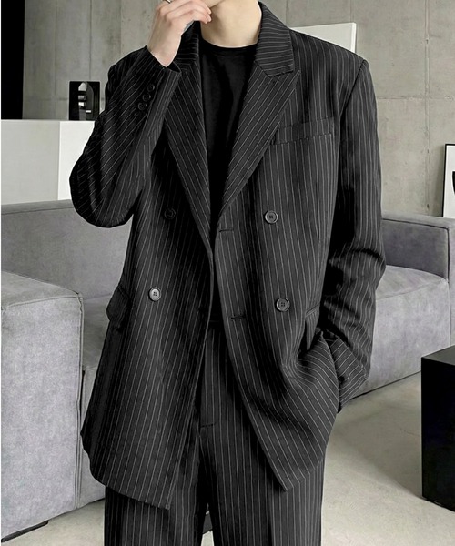 Otte（オッテ）の「ストライプルーズテーラードセットアップ（セットアップ・メンズ・グレー/ブラック・X-LARGE/MEDIUM/LARGE）」の3枚目の写真