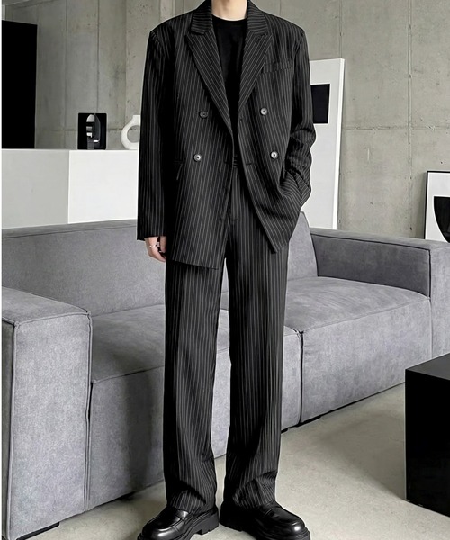 Otte（オッテ）の「ストライプルーズテーラードセットアップ（セットアップ・メンズ・グレー/ブラック・X-LARGE/MEDIUM/LARGE）」の5枚目の写真