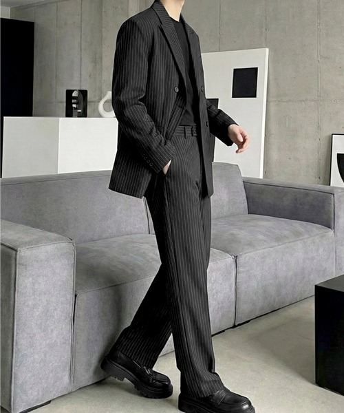 Otte（オッテ）の「ストライプルーズテーラードセットアップ（セットアップ・メンズ・グレー/ブラック・X-LARGE/MEDIUM/LARGE）」の6枚目の写真