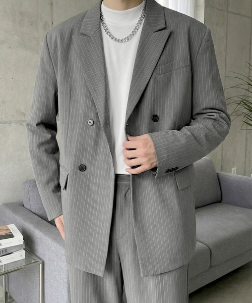 Otte（オッテ）の「ストライプルーズテーラードセットアップ（セットアップ・メンズ・グレー/ブラック・X-LARGE/MEDIUM/LARGE）」の12枚目の写真