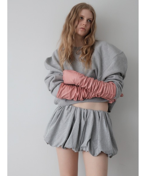 AMOMMA(アモマ)の「VOLUME GATHER MINI SKIRT(スカート・レディース・グレー/ブラック・FREE)」の7枚目の写真
