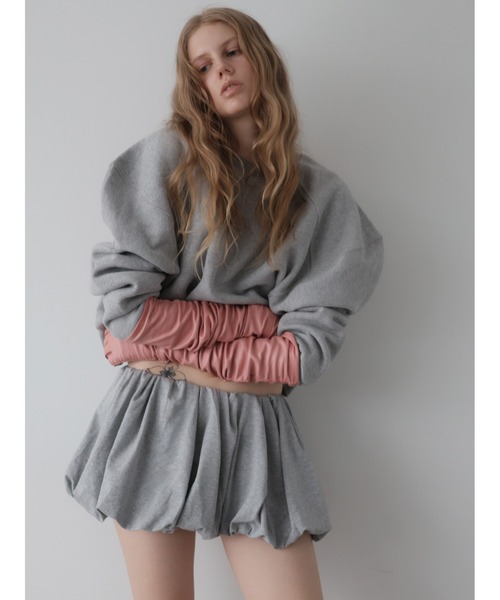 AMOMMA(アモマ)の「VOLUME GATHER MINI SKIRT(スカート・レディース・グレー/ブラック・FREE)」の8枚目の写真