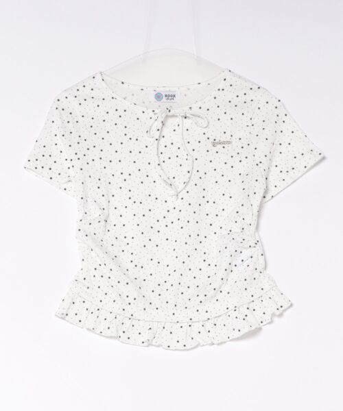HOOK(フック)の「HOOK for girls 星柄フロントリボンペプラム半袖トップス (SS)(Tシャツ/カットソー・レディース・ホワイト/グレー・FREE)」の17枚目の写真