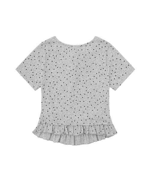 HOOK(フック)の「HOOK for girls 星柄フロントリボンペプラム半袖トップス (SS)(Tシャツ/カットソー・レディース・ホワイト/グレー・FREE)」の5枚目の写真