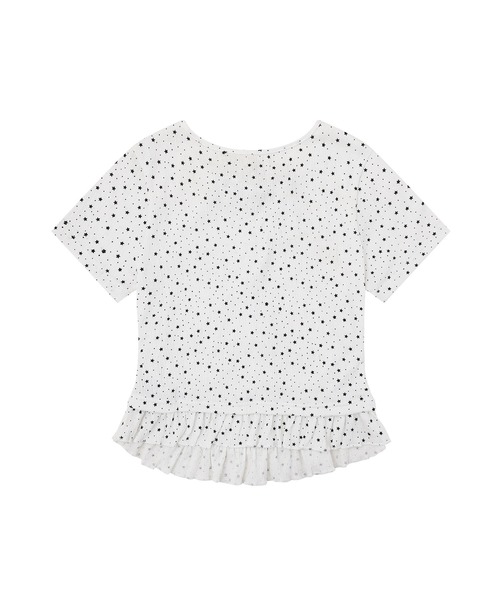 HOOK(フック)の「HOOK for girls 星柄フロントリボンペプラム半袖トップス (SS)(Tシャツ/カットソー・レディース・ホワイト/グレー・FREE)」の6枚目の写真