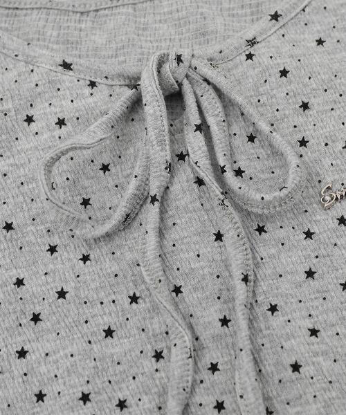 HOOK(フック)の「HOOK for girls 星柄フロントリボンペプラム半袖トップス (SS)(Tシャツ/カットソー・レディース・ホワイト/グレー・FREE)」の9枚目の写真