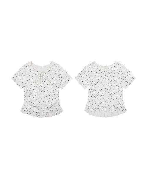 HOOK(フック)の「HOOK for girls 星柄フロントリボンペプラム半袖トップス (SS)(Tシャツ/カットソー・レディース・ホワイト/グレー・FREE)」の20枚目の写真