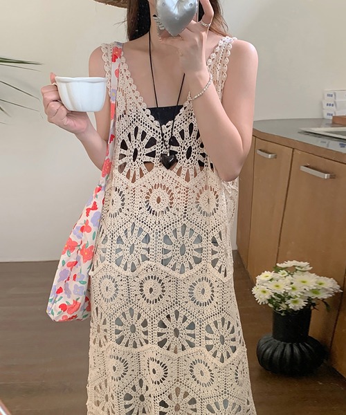 Doux Belle（ドゥーベル）の「刺繍ロングワンピース（ワンピース・レディース・ベージュ/ホワイト・FREE）」の16枚目の写真