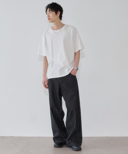 WEGO(ウィゴー)の「WEGO/【26年春夏新作】コットンクルーネックT(Tシャツ/カットソー・メンズ・ブラック系その他/ホワイト・SMALL/MEDIUM/LARGE)」の3枚目の写真