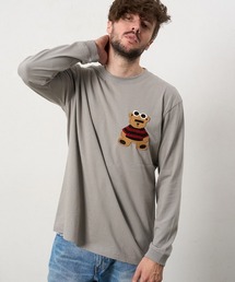 STUD MUFFIN（スタッドマフィン）の「mlt5687- 5.6ozコットン天竺 カートべアシークインパッチワークLS Tシャツ(624-02901)（Tシャツ/カットソー）」