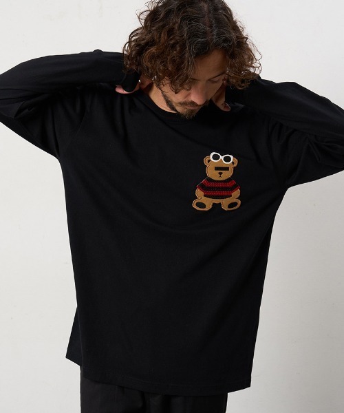 STUD MUFFIN(スタッドマフィン)の「mlt5687- 5.6ozコットン天竺 カートべアシークインパッチワークLS Tシャツ(624-02901)(Tシャツ/カットソー・メンズ・ブラック/チャコールグレー/ブルー/ホワイト・2/3/4)」の21枚目の写真